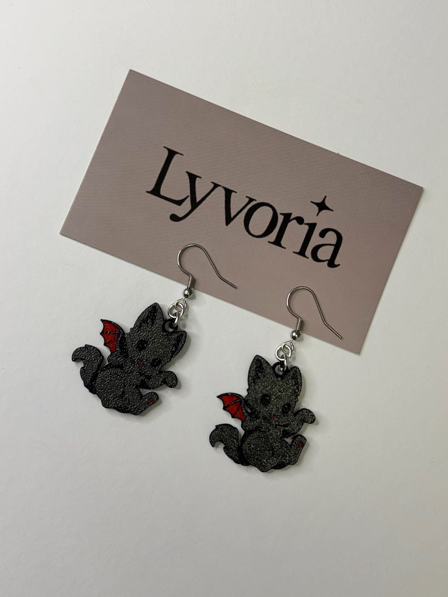 Dark Purr Earrings - Handmade dark x Cute Jewelry