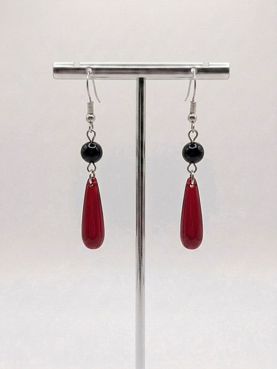 🩸 Midnight Drip Earrings Red -  Dark x Cute Handmade Jewelry