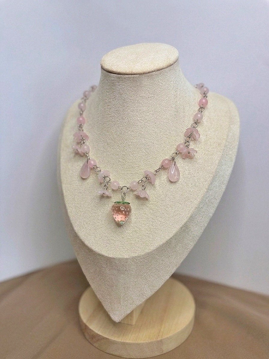 Strawberry Bloom Neckalce