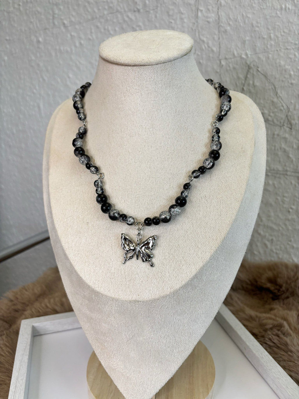 🦋 Midnight Wings Necklace - Dark x Cute  Handmade Jewelry