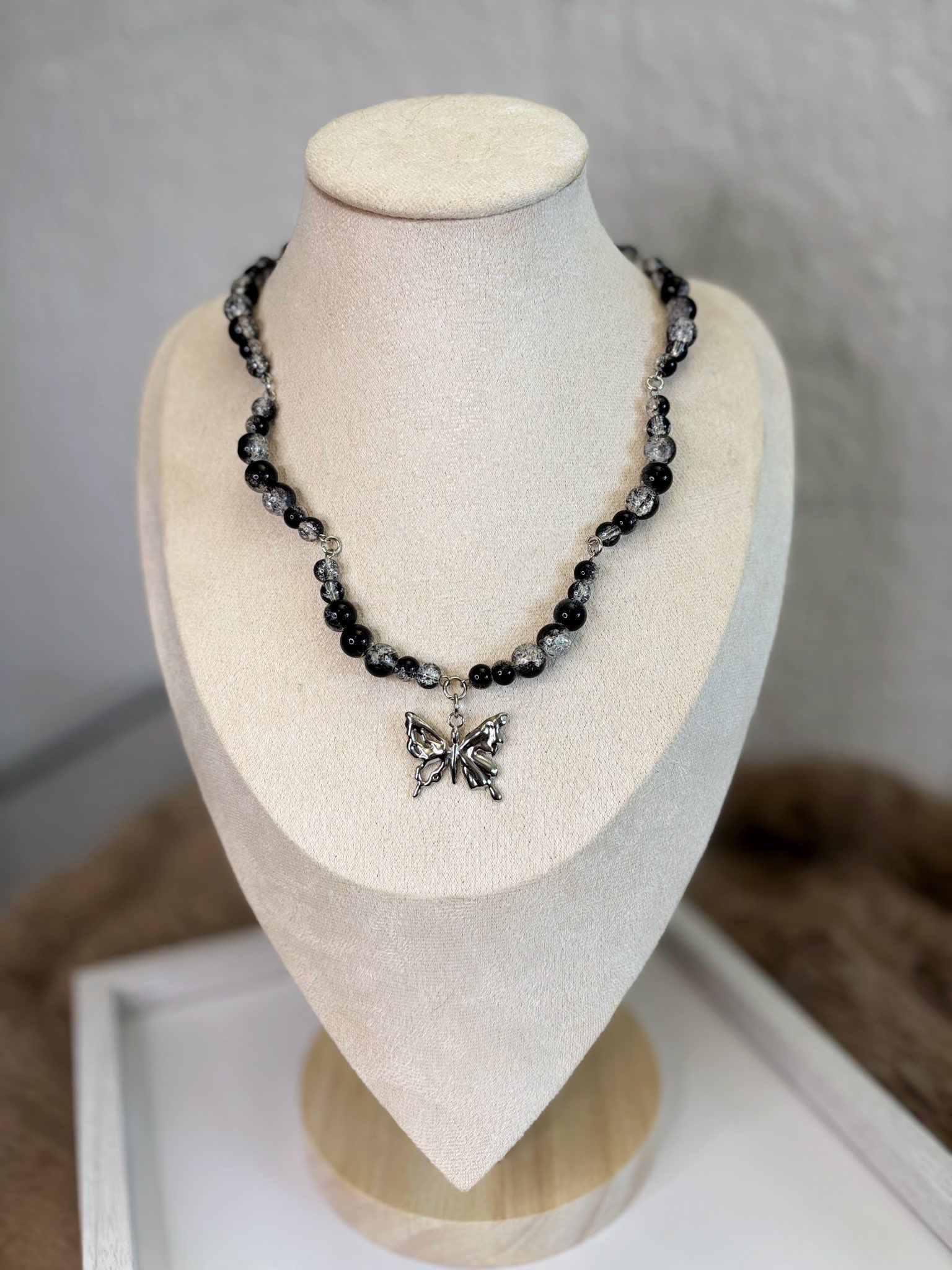 🦋 Midnight Wings Necklace - Dark x Cute  Handmade Jewelry