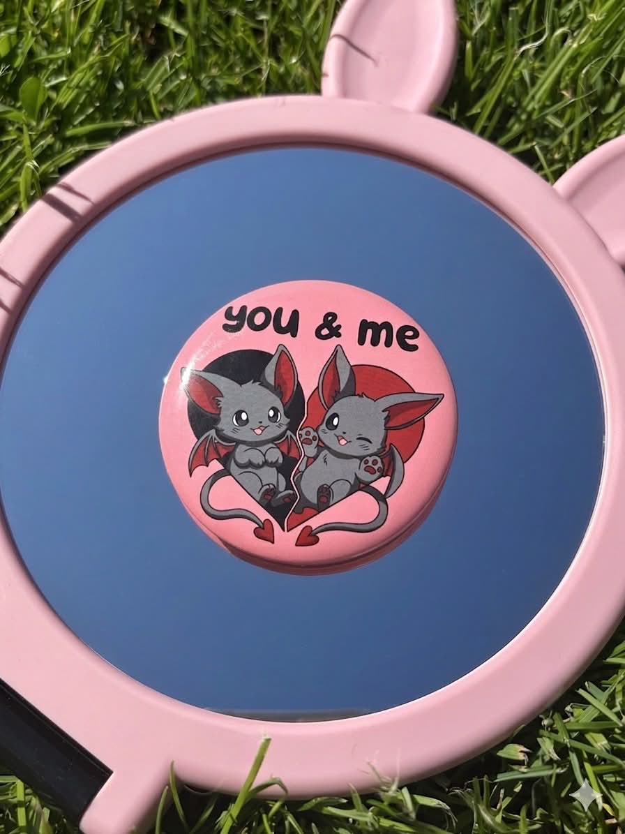 You & Me Batcat Button